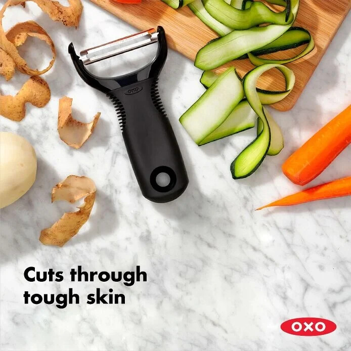 OXO Good Grips Y Peeler, Swivel Blade, Nylon & Silicone, Black, 5 in