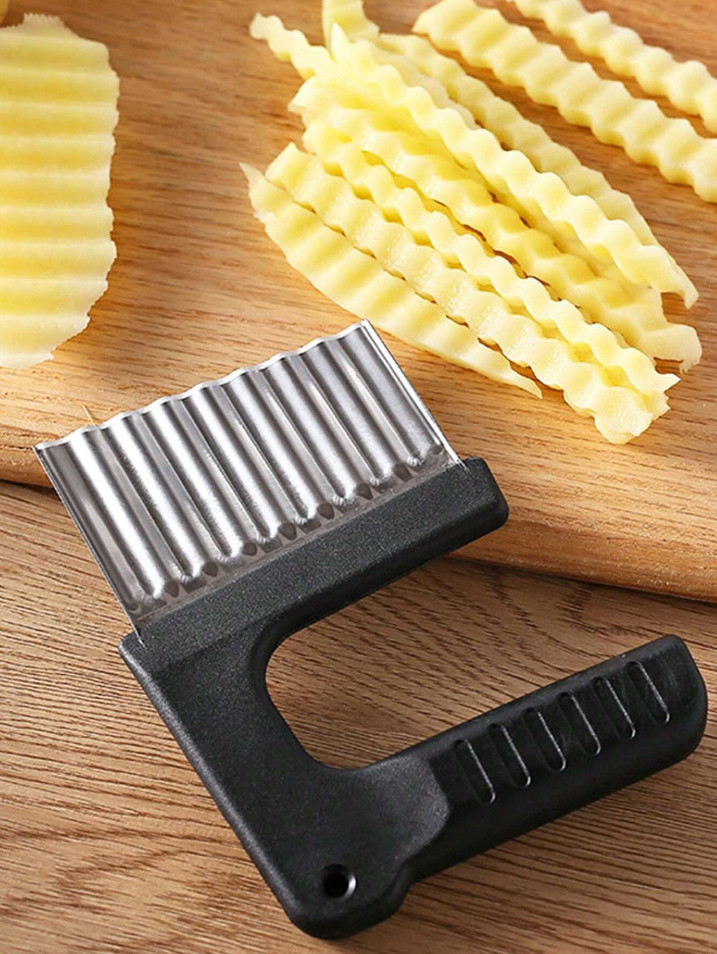 Stainless Steel Potato Wave Cutter – Wavy Crinkle Slicer for Vegetables & Fries