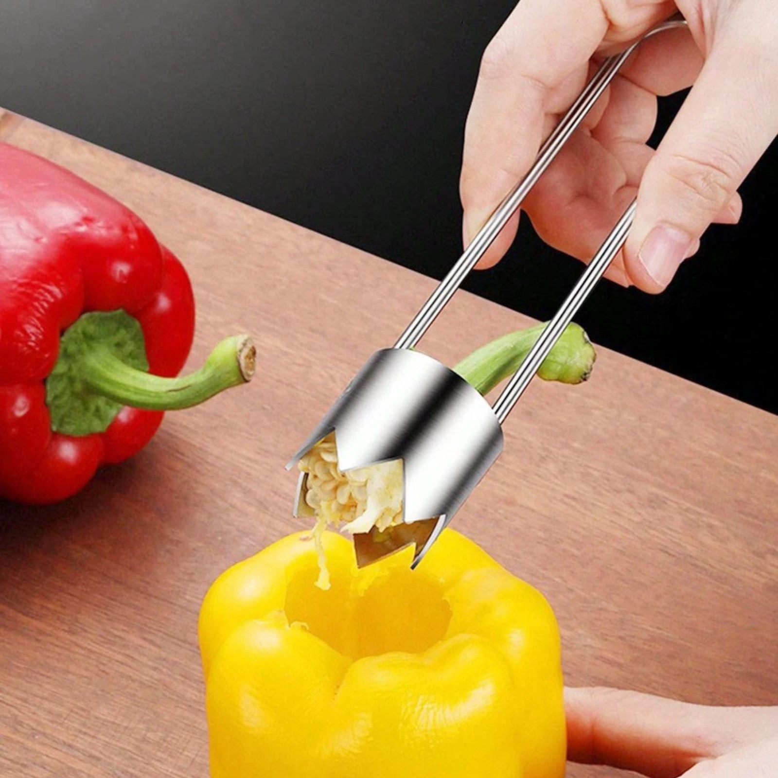 Pepper Corer – Stainless Steel Pineapple, Apple Corer Fruit Corer Kitchen Tool