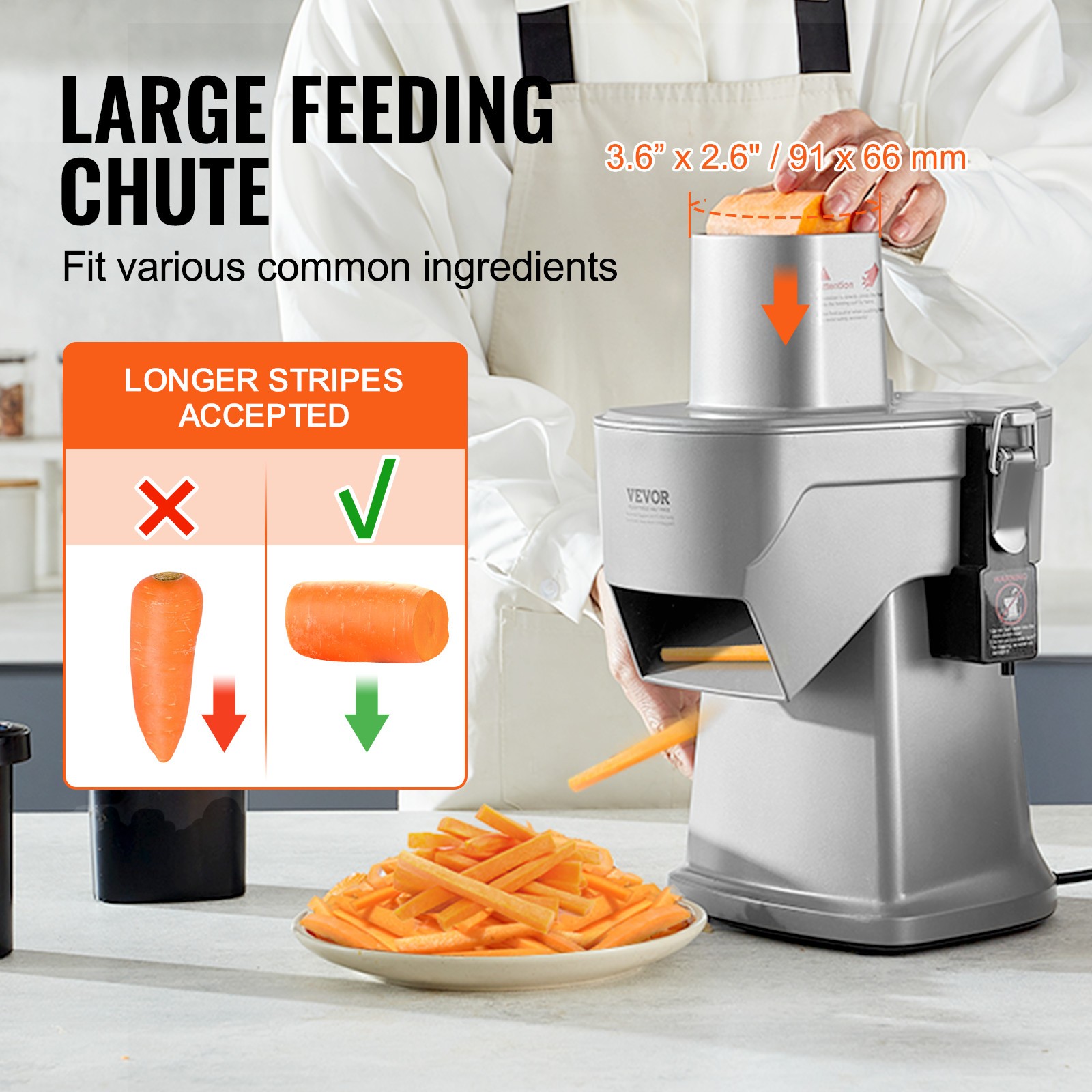 VEVOR Electric Vegetable Slicer 4 in 1 Food Cutter 200W Vegetable Chopper Dicer