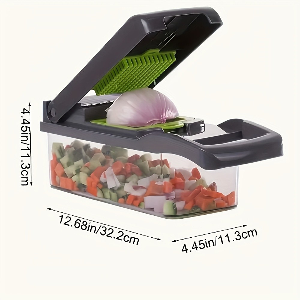16-in-1 Multifunctional Vegetable Chopper Set with Stainless Steel Blades