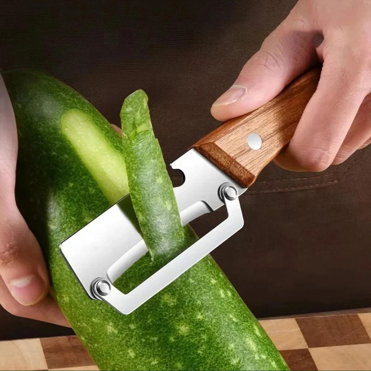 Stainless Steel Peeler with Wooden Handle Fruit Vegetable Slicer Kitchen Tool