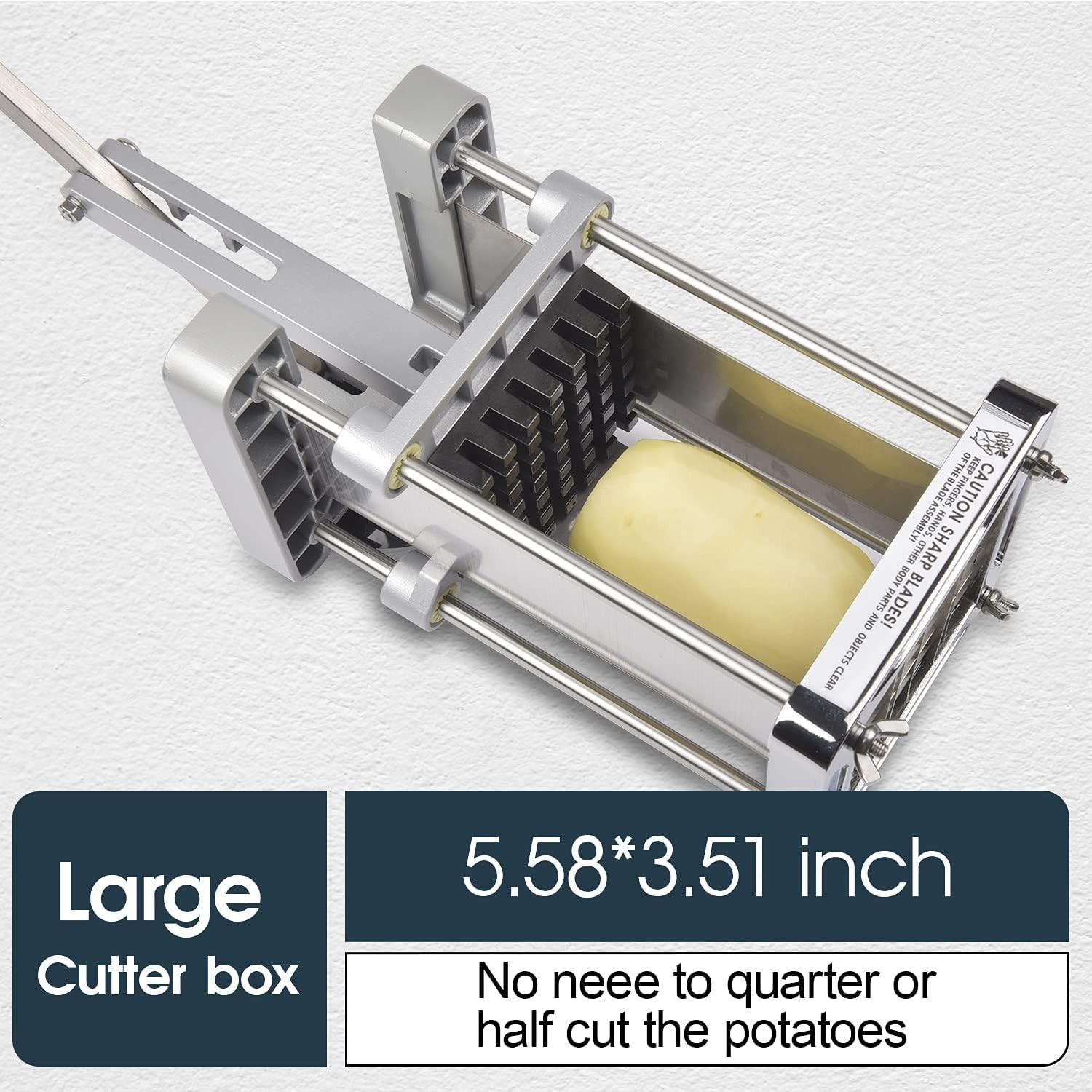 Sopito French Fry Cutter Professional Potato Cutter Stainless Steel 3/8” 1/2′