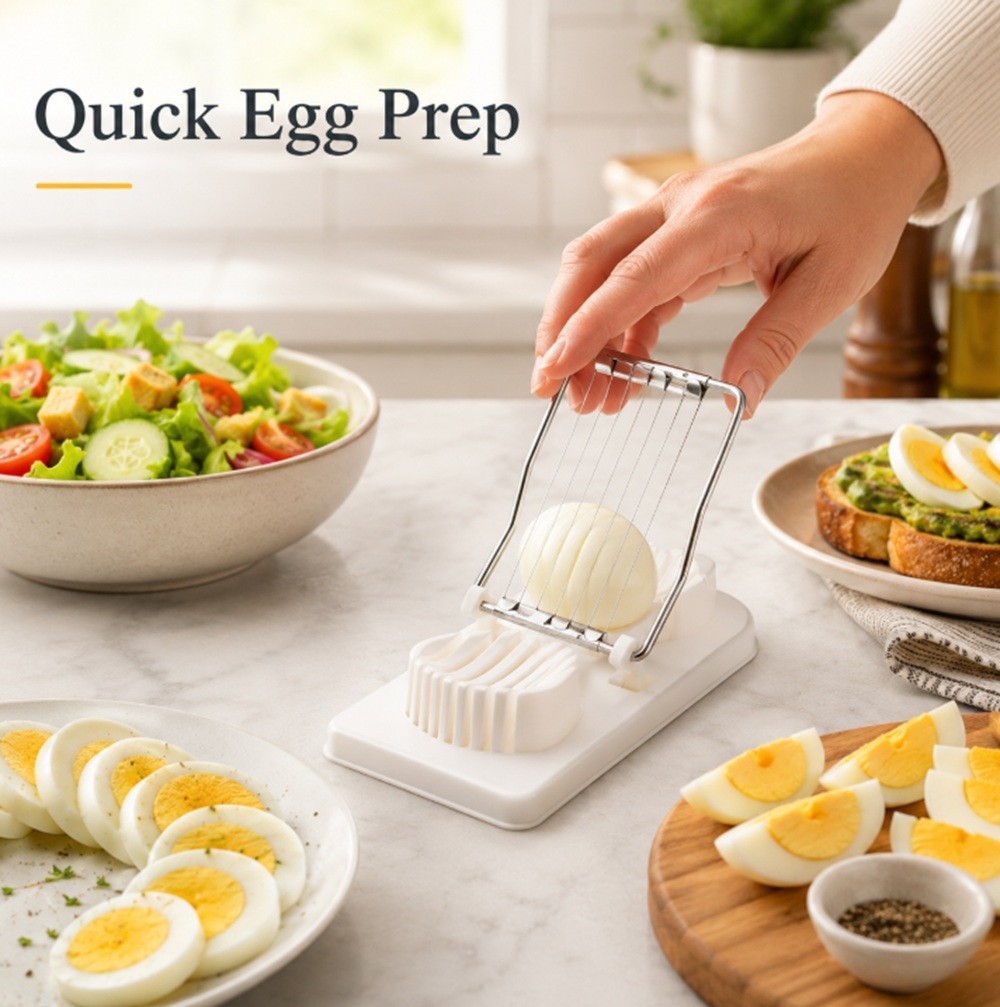 2-in-1 Stainless Steel Egg Slicer & Mushroom Tomato Chopper – Kitchen Cutter