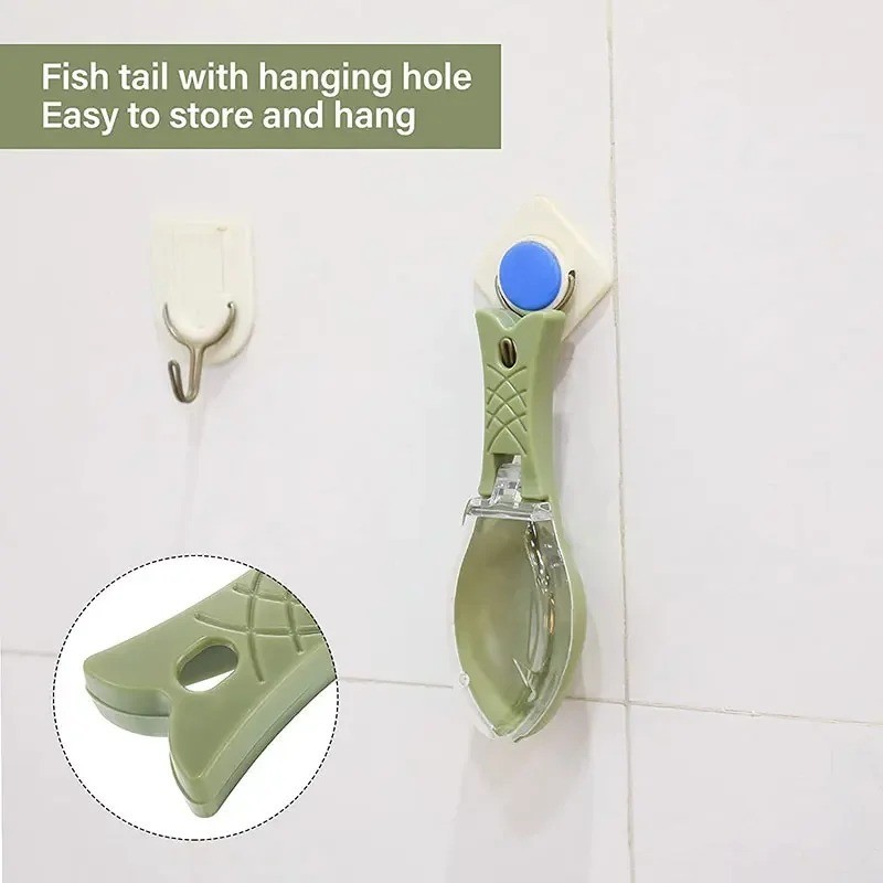 1Pc Fish Scale Brush Scraper Remover Cleaning Knife Kitchen Fish Tool Light Blue