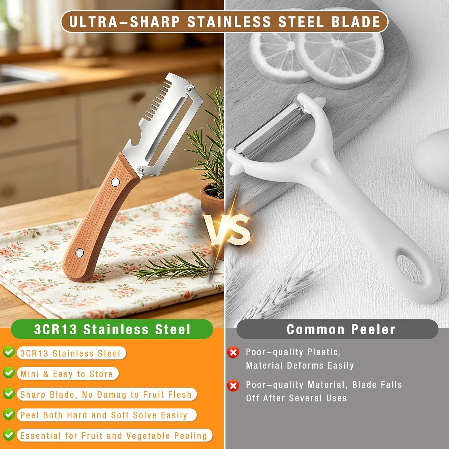 3 in 1 Multi-Functional Vegetable Peeler for Kitchen Stainless Steel Peeler