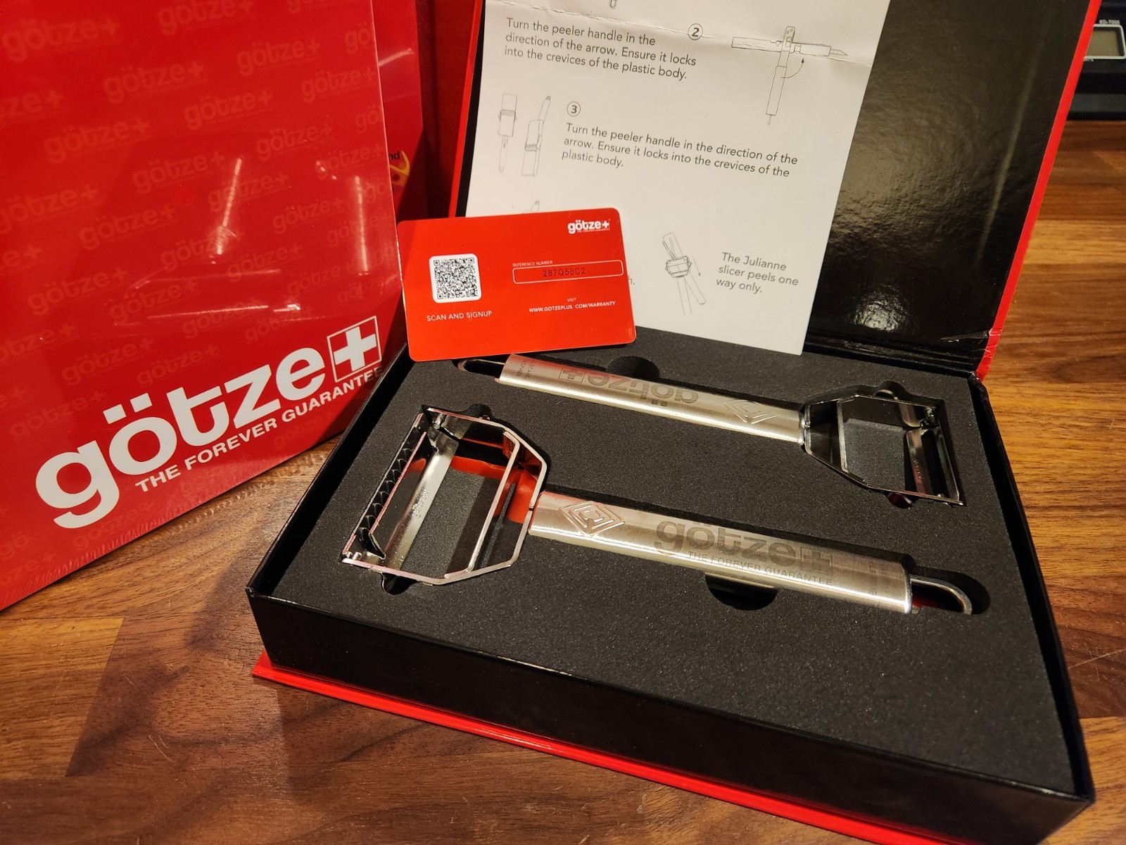 New GOTZE Peelers Set 3 Piece Premium Grade Pro Chef Vegetable SWISS Sealed NIB