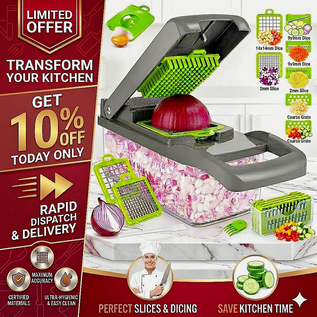 12-in-1 Vegetable Chopper Dicer Mandoline Slicer Meal Prep Cutter Salad Maker