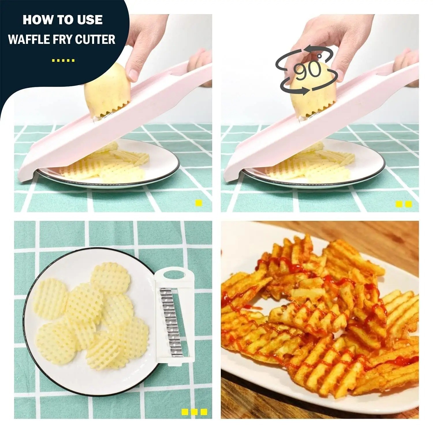 5 in 1 Mandoline Slicer for Kitchen Vegetable Slicer Multi Blade Potato Chip