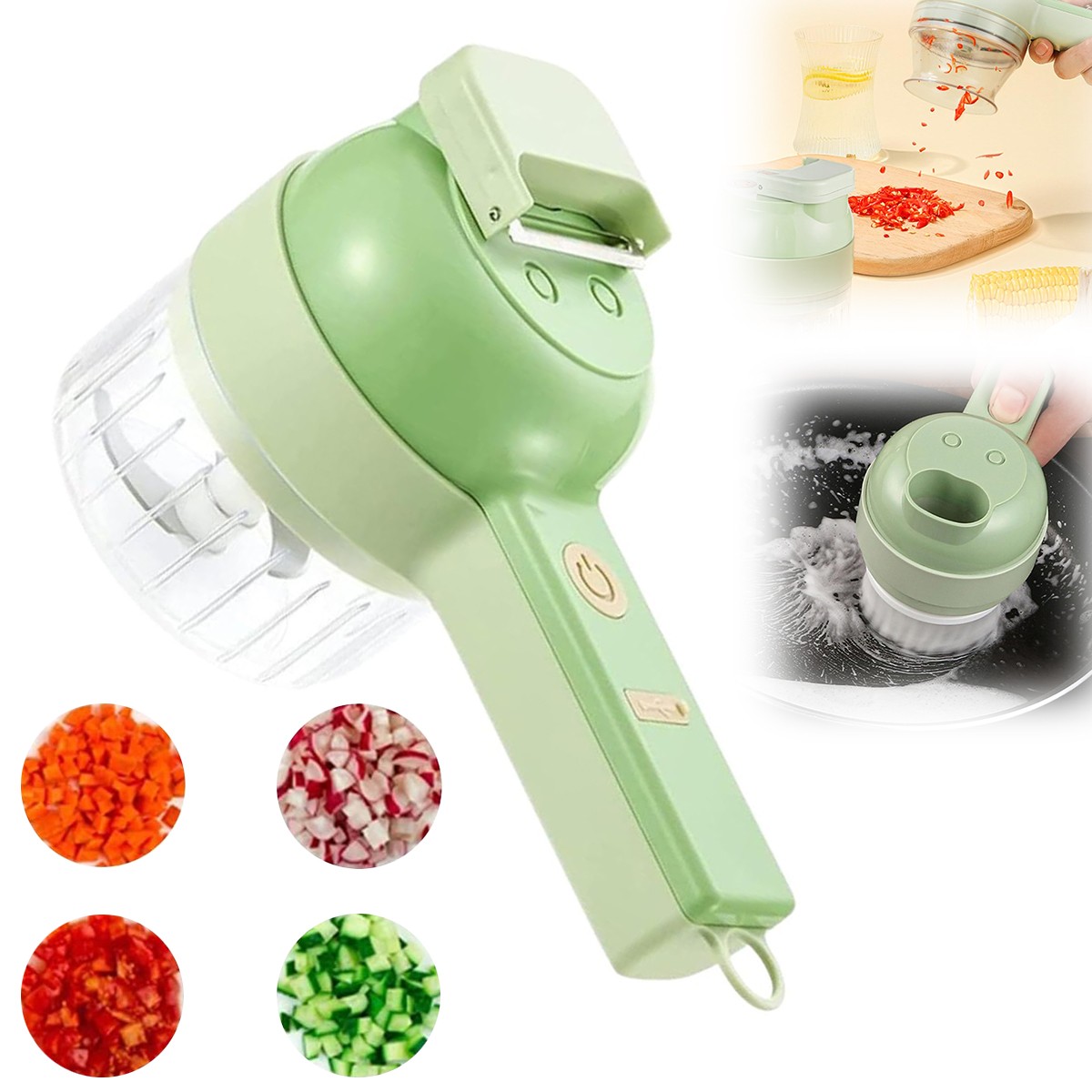 4 in 1 Handheld Electric Vegetable Cutter set UsBCharger Ginger Grinder Machine