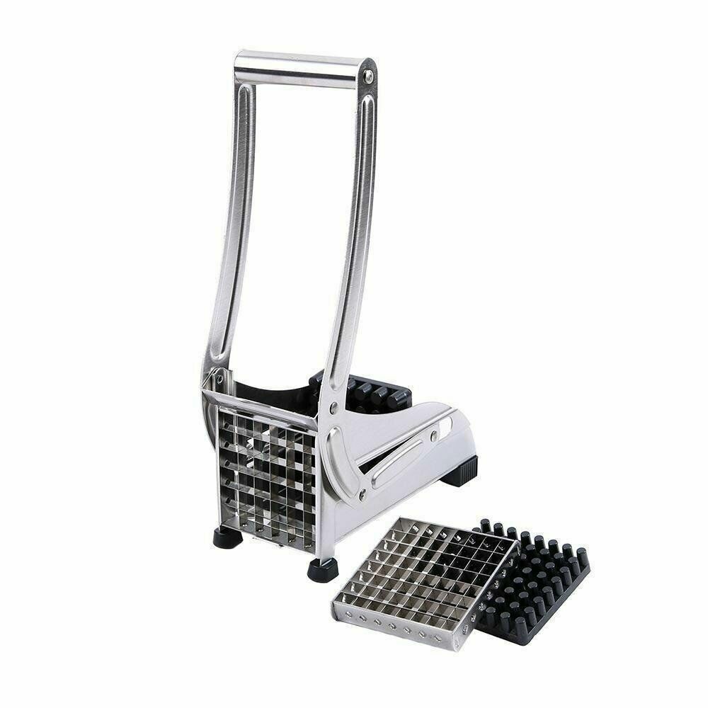 Stainless Steel French Fry Cutter Potato Vegetable Slicer Chopper Dicer 2 Blade