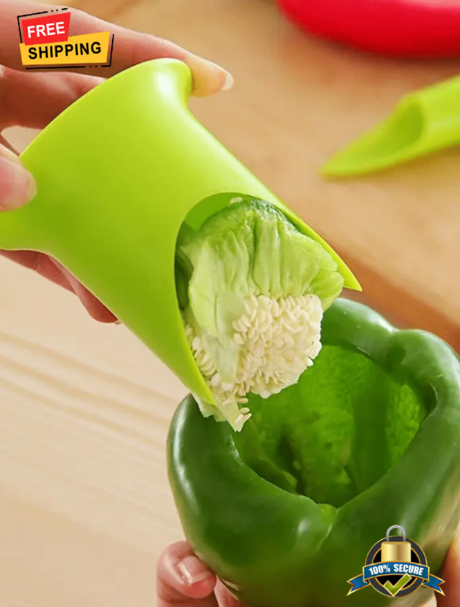 2pcs Pepper Corer Set, Plastic Chili Seed Remover, Kitchen Jalapeno Tool