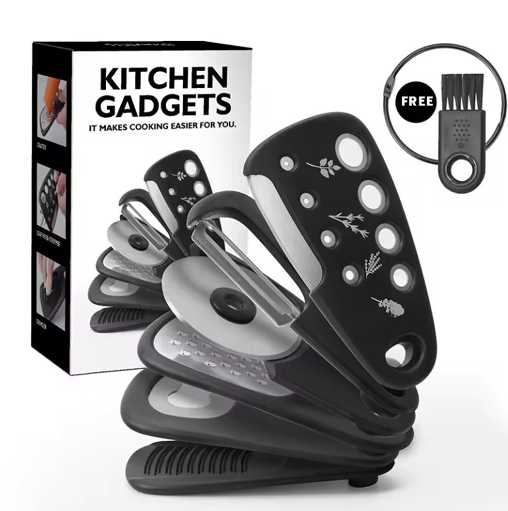6 Ps Kitchen Gadgets Set, Space-Saving Tool-Cheese Grater, Bottle Opener, Peeler