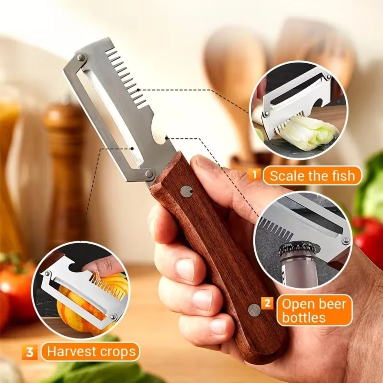 Vegetable Peeler 3 in 1 Multi-Functional For Kitchen Stainless Steel Peeler