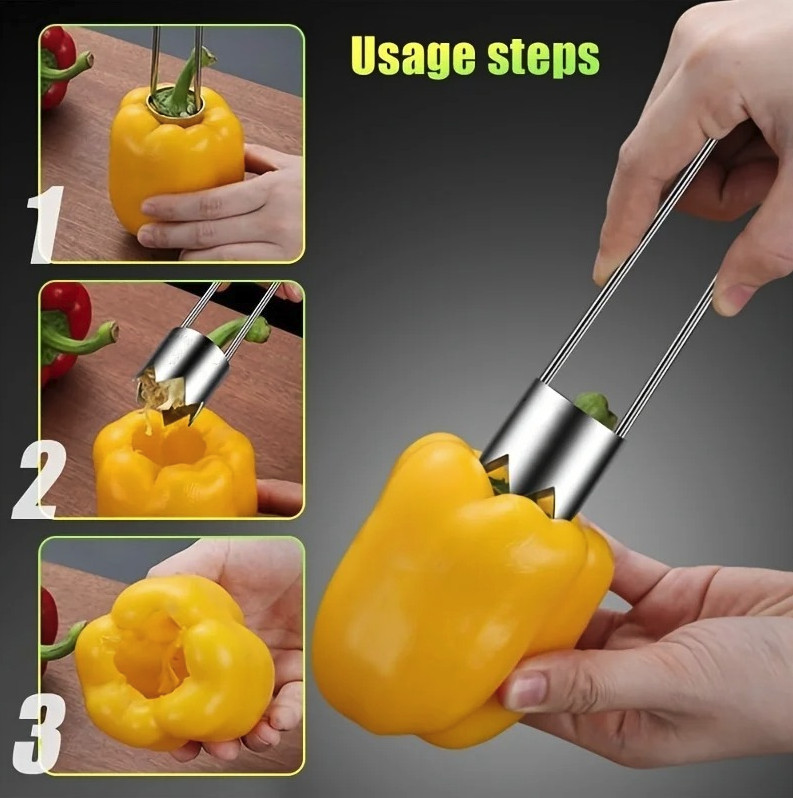 1pc Stainless Steel Fruit Corer Core Remover Vegetable Pitter Tool – NEW