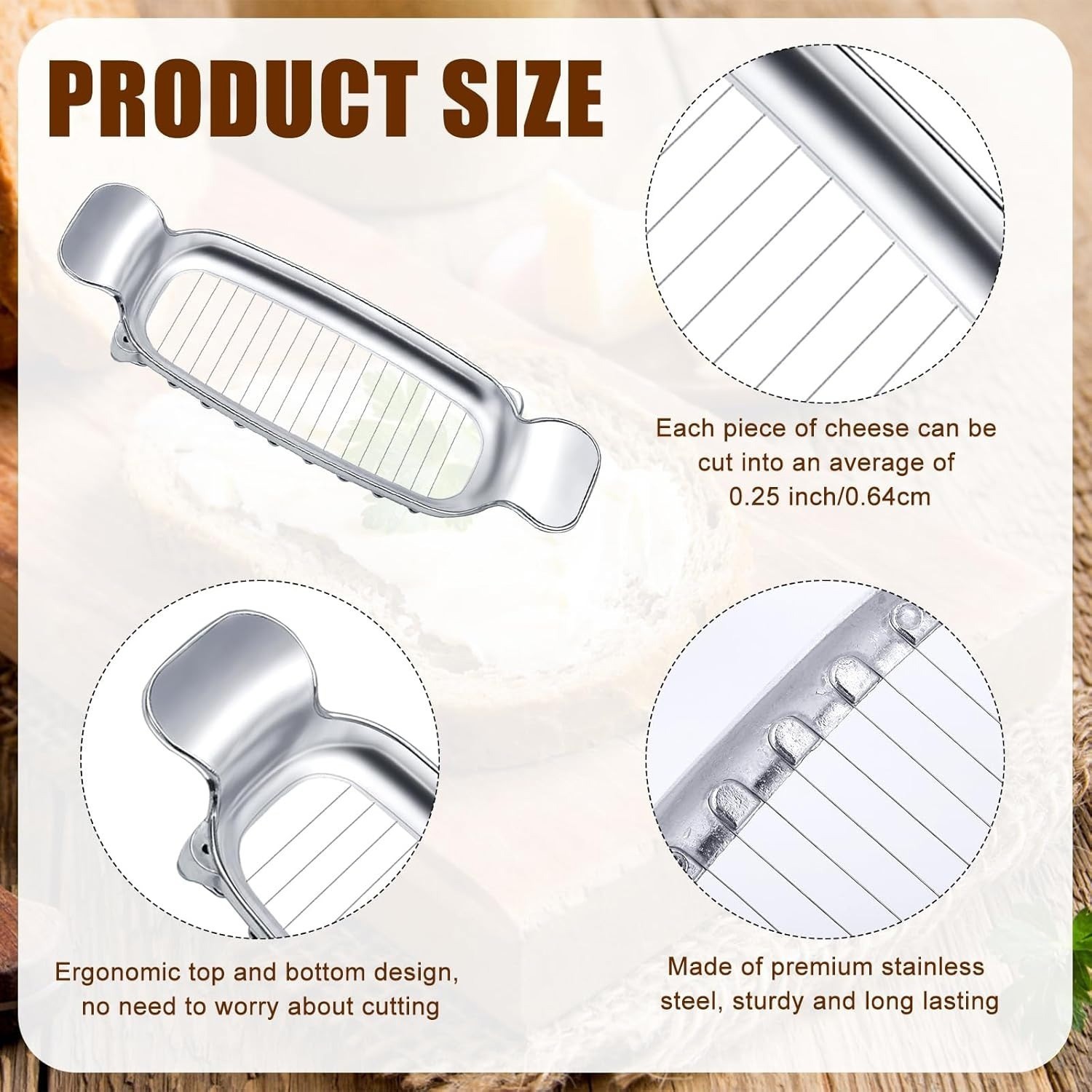 Stainless Steel Butter Slicer Cheese Cutter Kitchen Accessories Endurance Silver