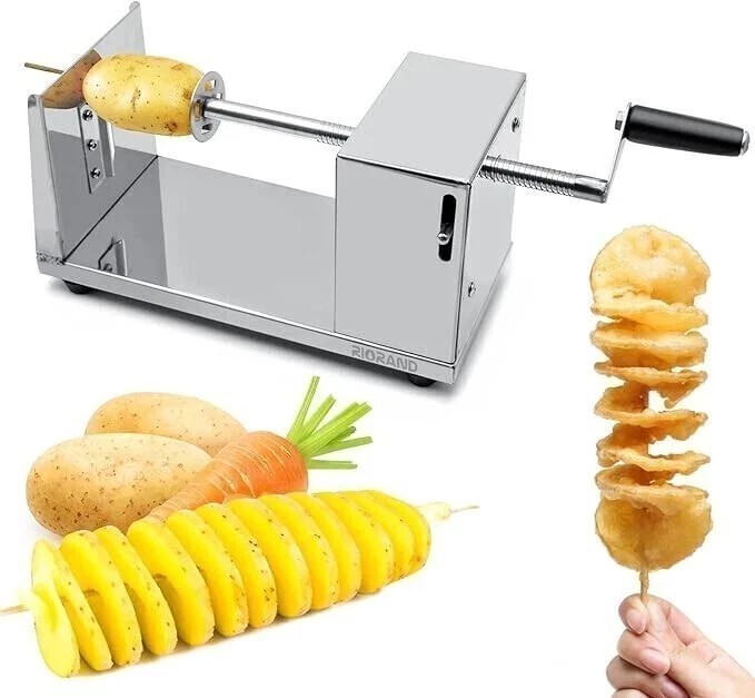 Tornado Potato Spiral Cutter, Manual Stainless Steel Potatoes Twister Slicer BBQ