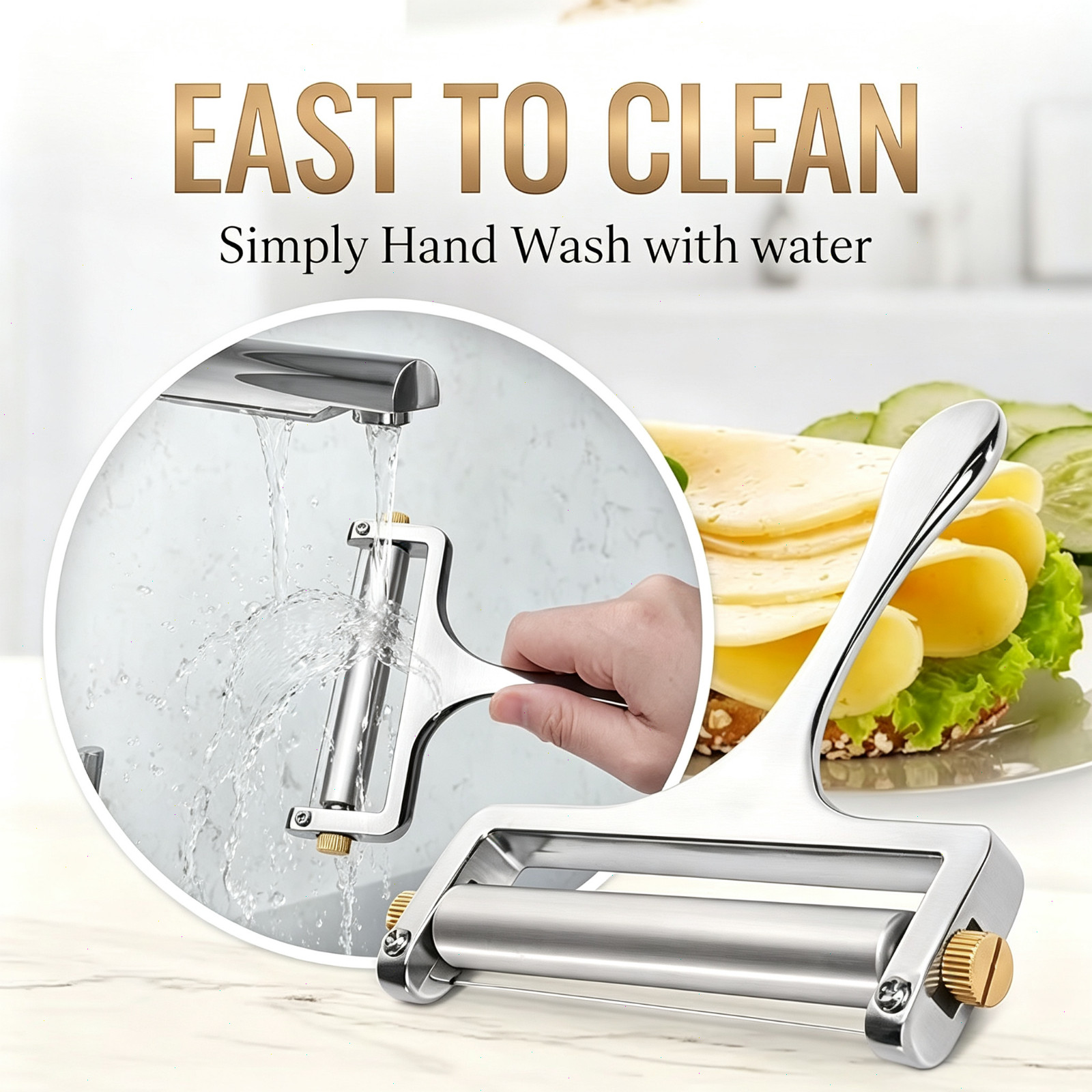 Stainless Steel Cheese Slicer Adjustable Thickness Wire Cheese Cutter Perfectly