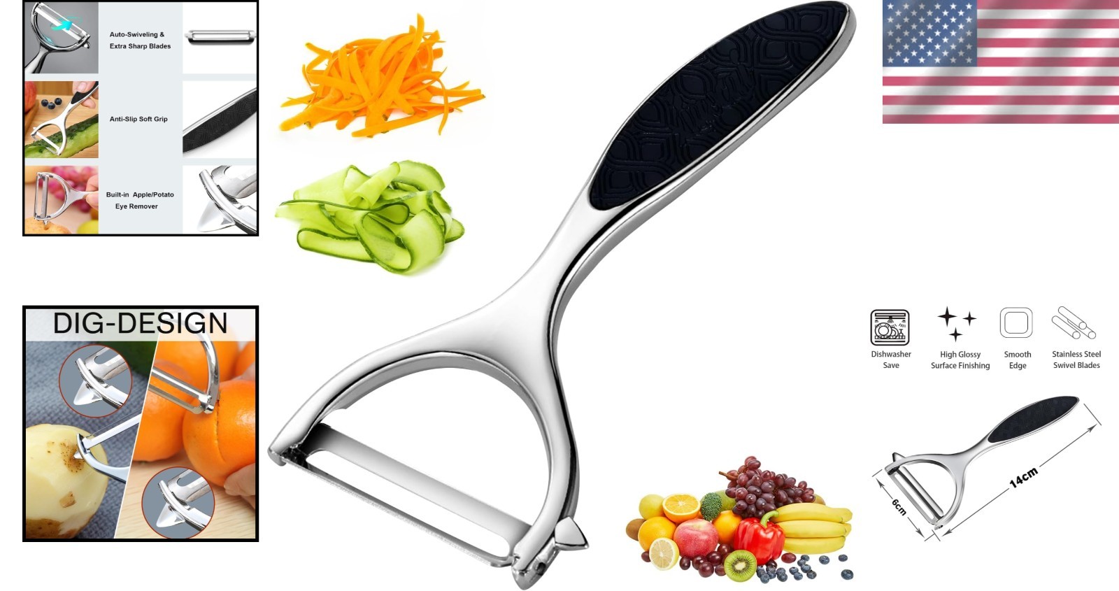 Lightweight Y-Shaped Peeler for Vegetables and Fruits – Perfect for Home Chefs