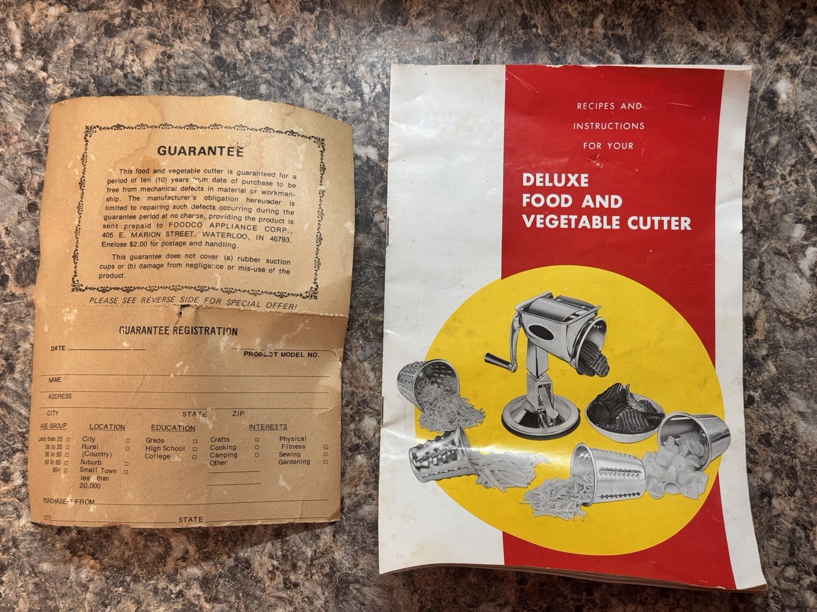 Vintage Townecraft Kitchen Cutter Food Processor Slicer – 5 Cones & ORIGINAL BOX