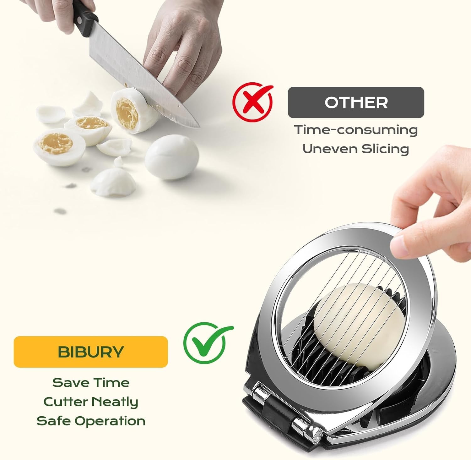 Egg Cutter for Hard Boiled Egg Heavy Duty Egg Slicer for Kitchen Stainless Steel
