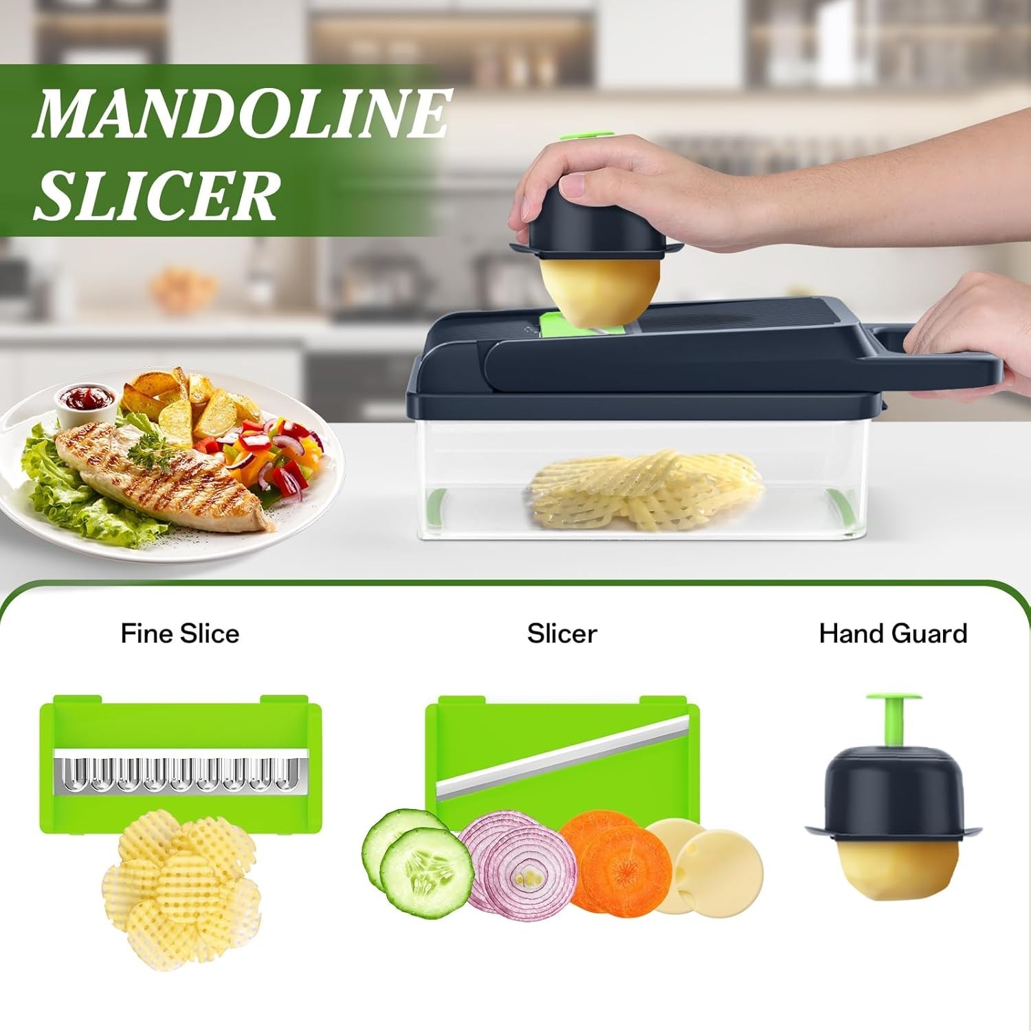 15-in-1 Vegetable Chopper with container,Veggie Chopper,Onion Chopzilla,Slicer