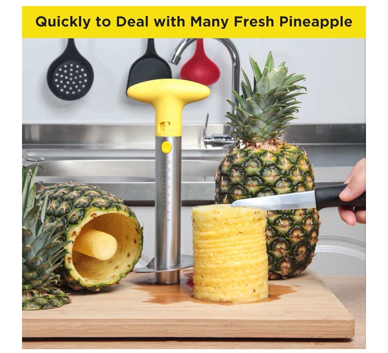 YYP Pineapple Cutter with Knife Upgraded Electric &Manual Durable Pineapple Core