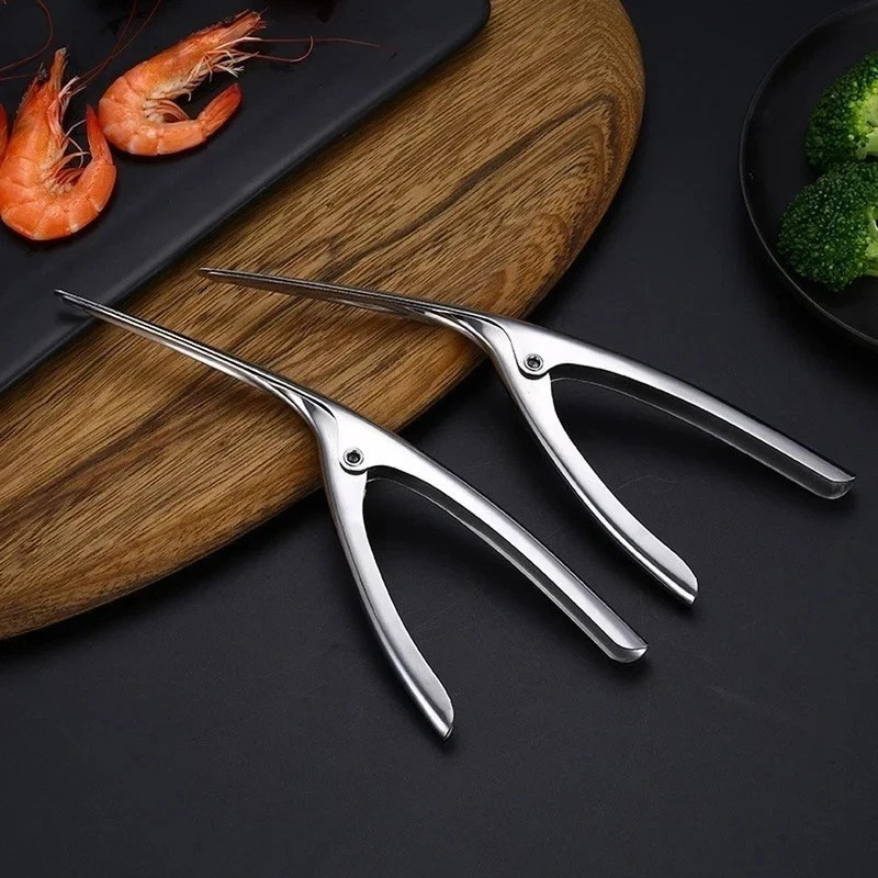 1-Pack Stainless Steel Shrimp Deveiner & Prawn Peeler – Fast Seafood Prep Tool*