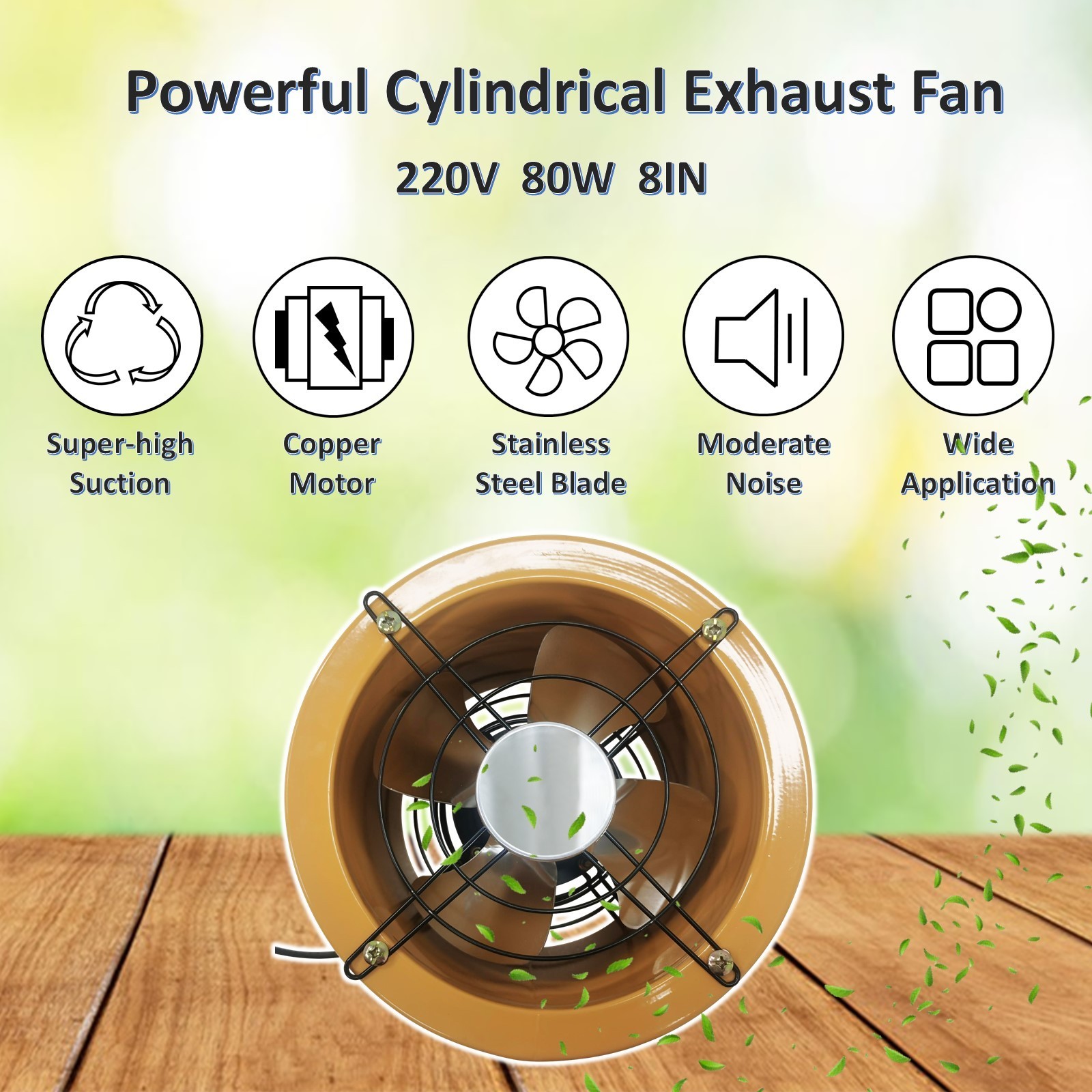 220V Explosion-proof Fan Axial Fan Cylinder Pipe Fan 8/10/12/14 inch