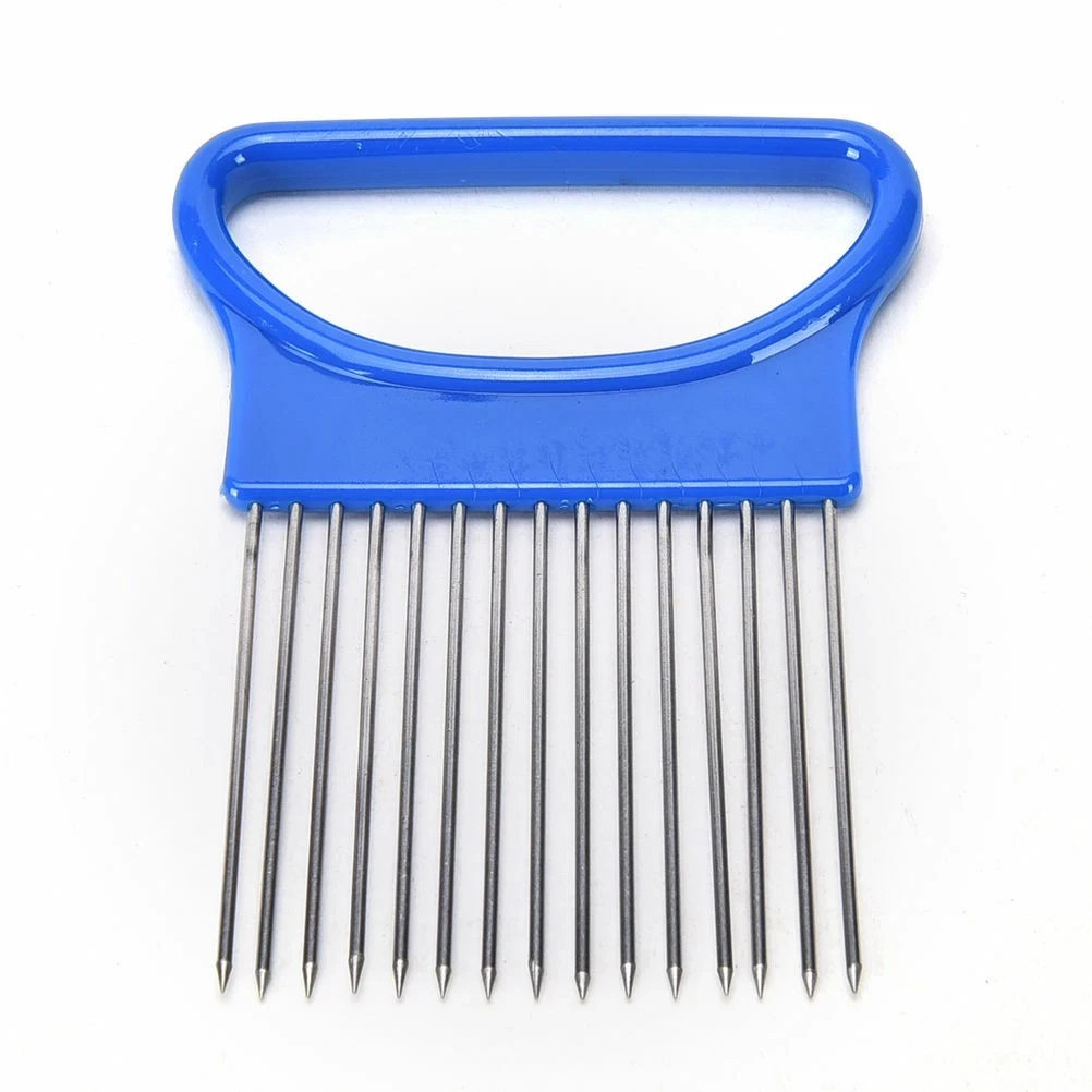 Kitchen Steel Cutter Onion Stainless Slicer Tools Vegetable KF Holder Gadget