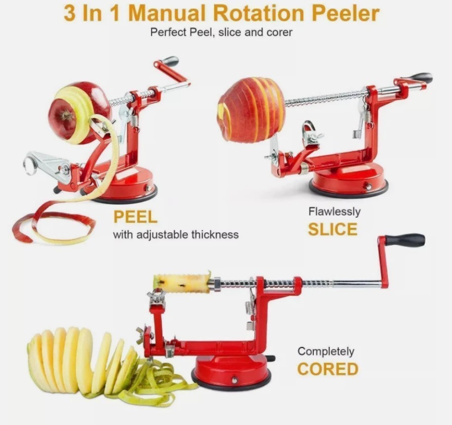 3 in 1 Apple Fruit Corer Slicer Peeler Slinky Machine Potato Cutter *#+#%&