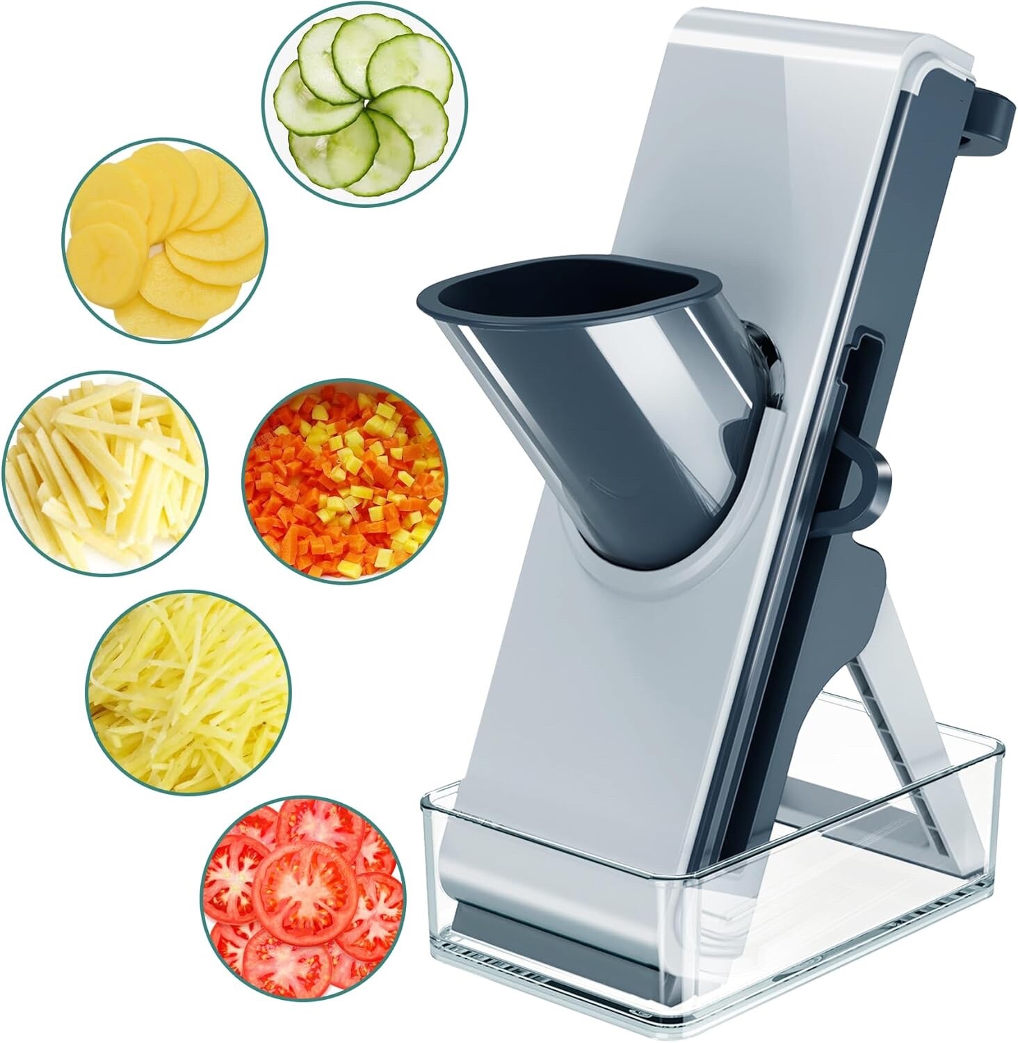 LaCyan Mandoline Slicer, Potatoes Slicer, 4in1 Mandoline Slicer for kitch – Blue