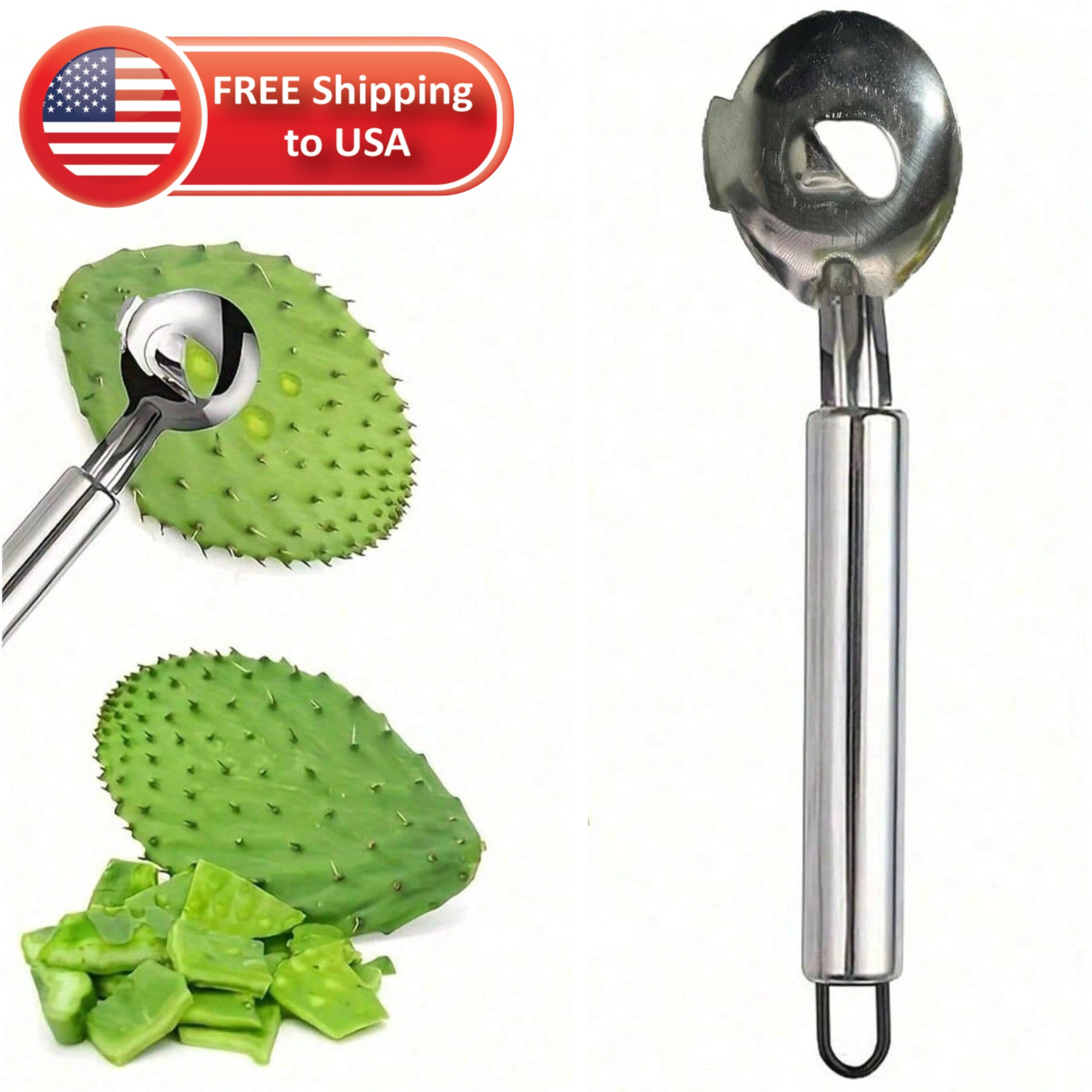 2Pcs Cactus Peeler Peladora Vegetable Fruit Baller Seed Remover Kitchen Tool US