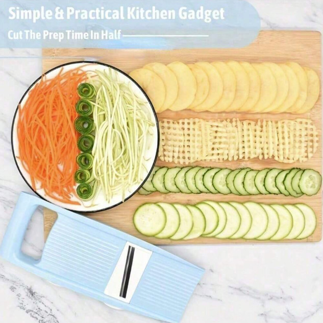 1 Set 5-in-1 Vegetable Slicer & Grater – Multifunctional Kitchen Tool – NEW