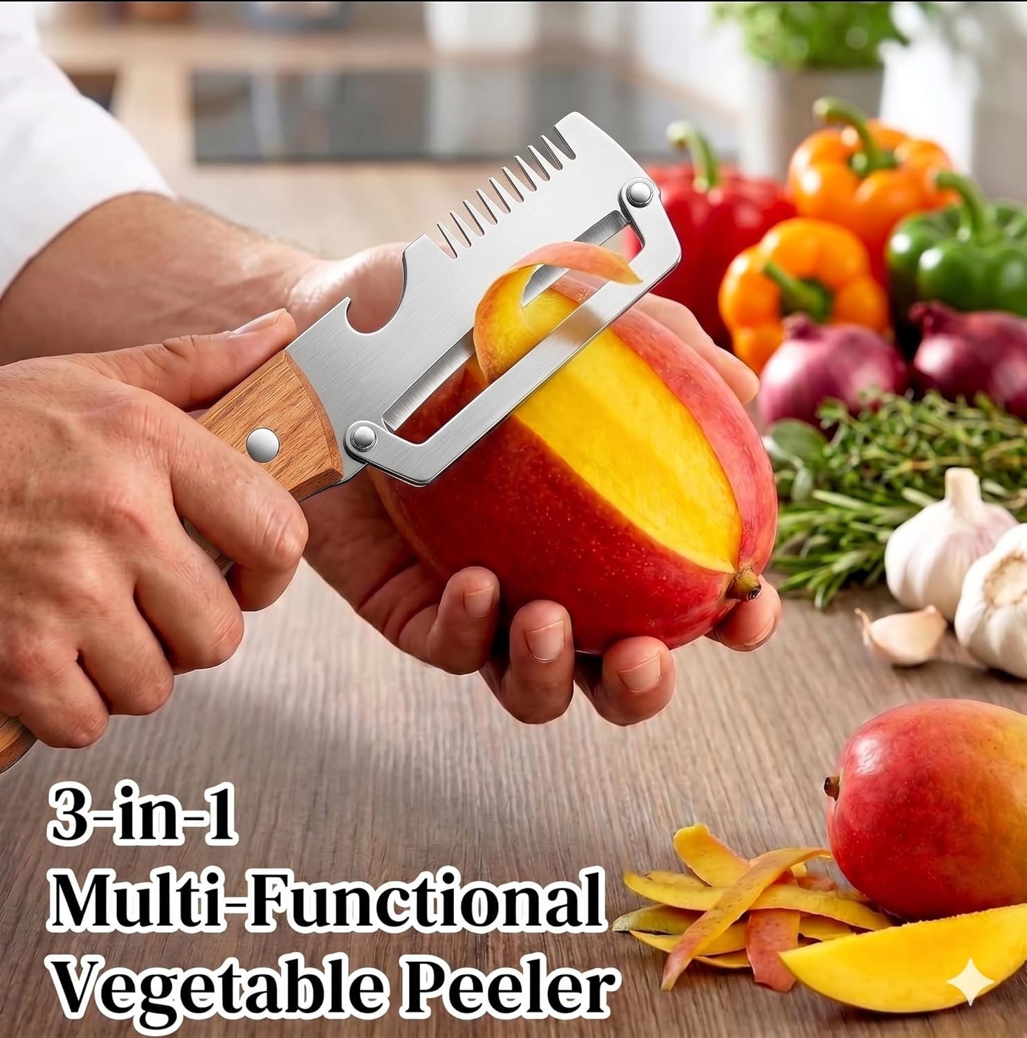 Vegetable Peeler Stainless Steel Multi-Function 2-in-1 3-in-1 Kitchen Tool