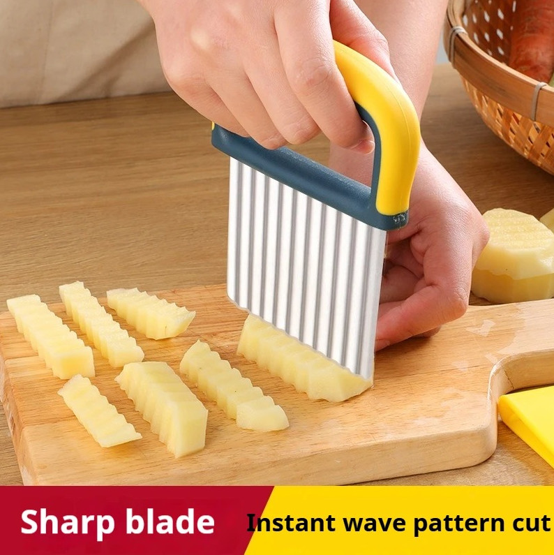 1 pc Stainless Steel Crinkle Slicer Adjustable Potato Cutter Tool