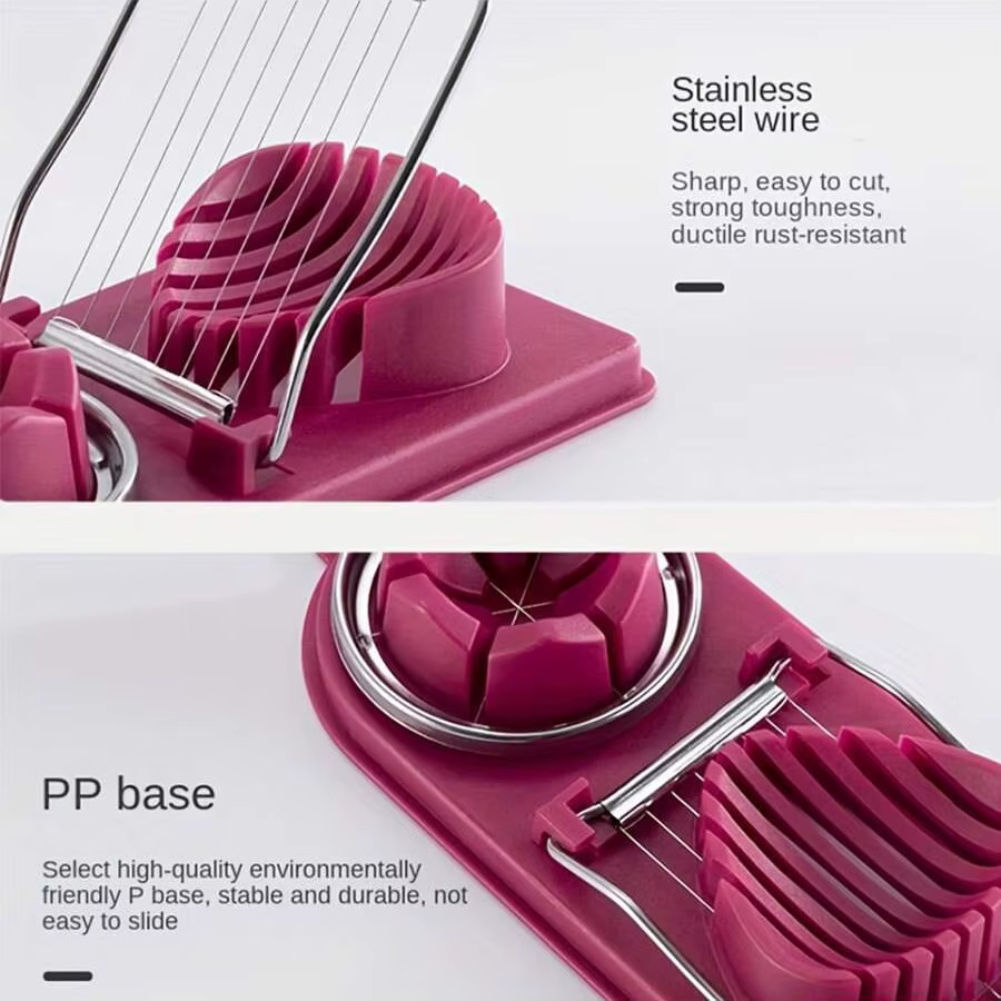 2-in-1 Egg Slicer Stainless Steel Wire Cutter for Hard Boiled Eggs – PP Base