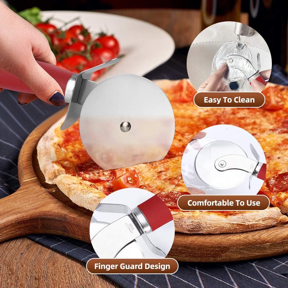 Premium Pizza Cutter Wheel Stainless Steel Sharp Easy Clean Large Small Pizza