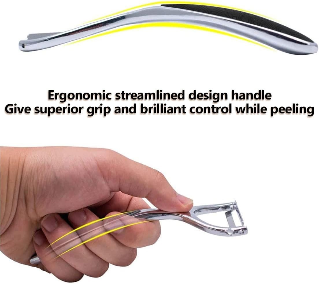Stainless Steel Y Peeler with Non-Slip Grip – Effortless Peeling, 1 Pack