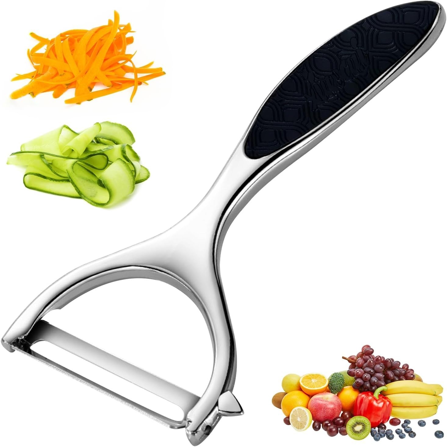Stainless Steel Y Peeler with Non-Slip Grip – Effortless Peeling, 1 Pack