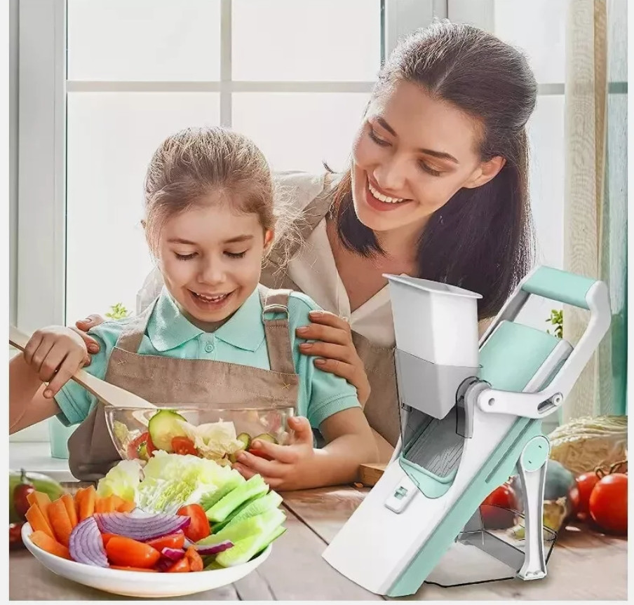 Safe Mandoline Slicer 5 in 1 Vegetable Chopper Food Potato Cutter Adjustable