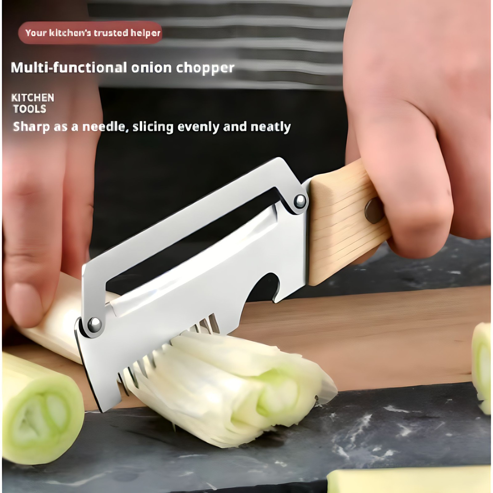 Vegetable Peeler Stainless Steel Wooden Handle Kitchen Slicer Cabbage Shredder