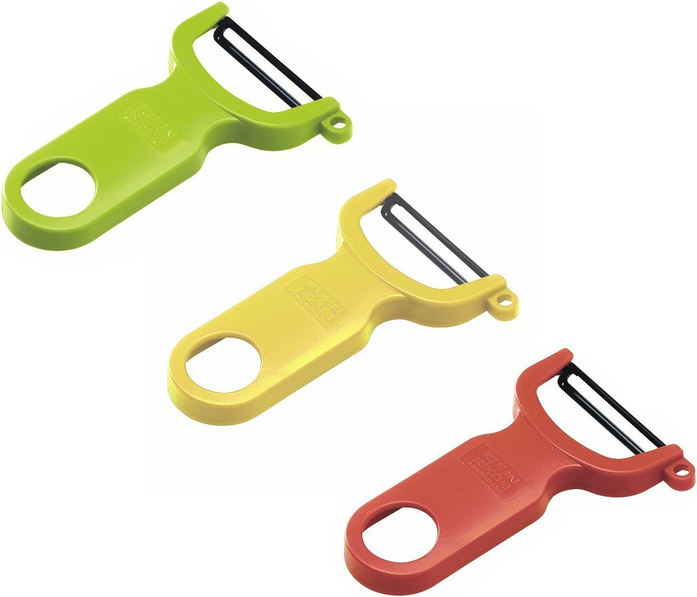 Kuhn Rikon 2784 3-Set Original Swiss Peeler, Red/Green/Yellow, Set of 3 NEW