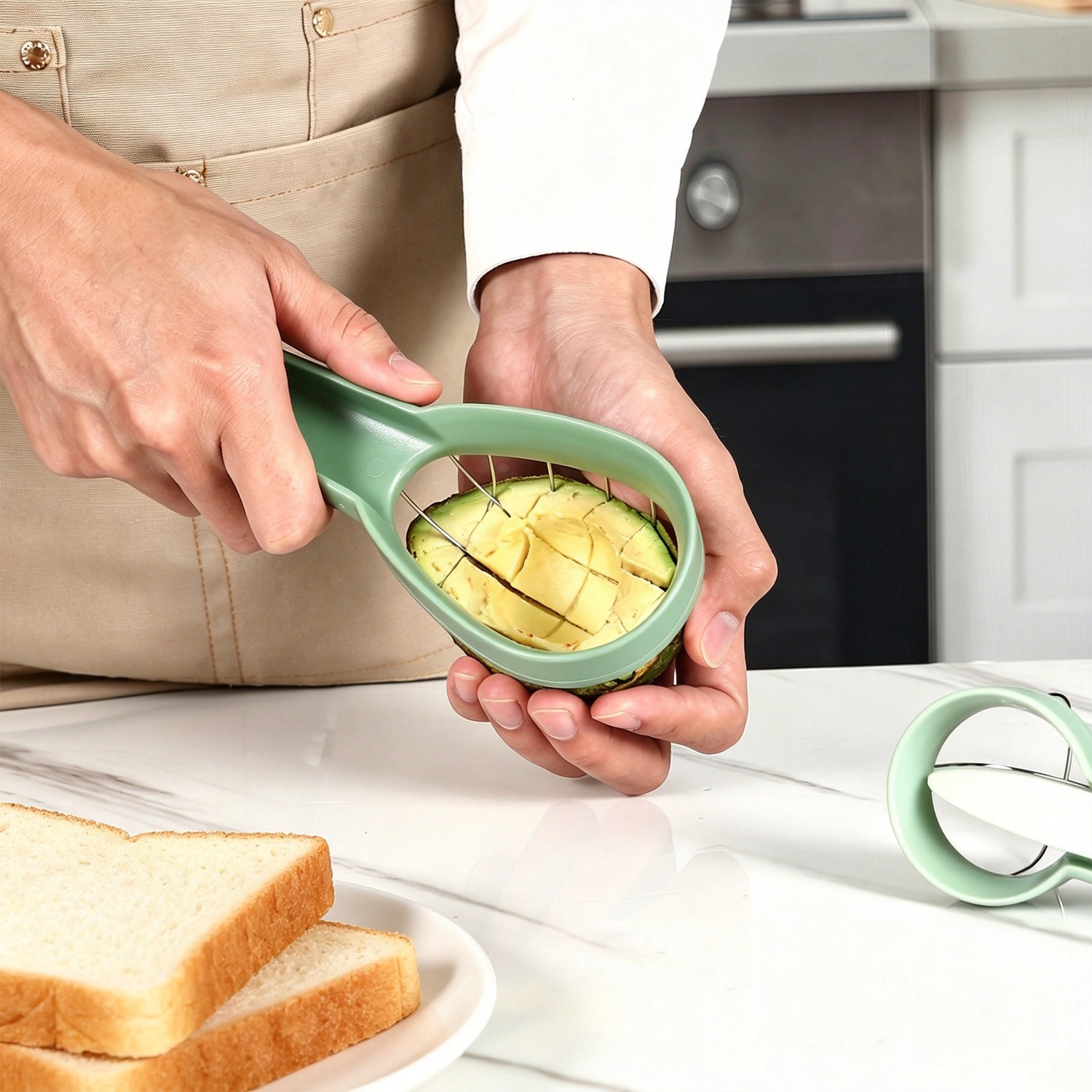 Multifunctional Avocado Kiwi Cutter – 3-in-1 Slicer Corer & Peeler Kitchen Tool