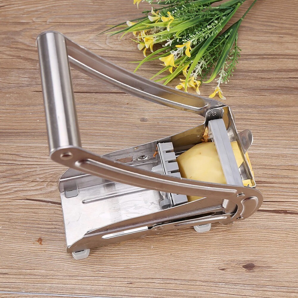 Stainless Steel French Fry Cutter 2 Blade Potato Vegetable Chopper Dicer