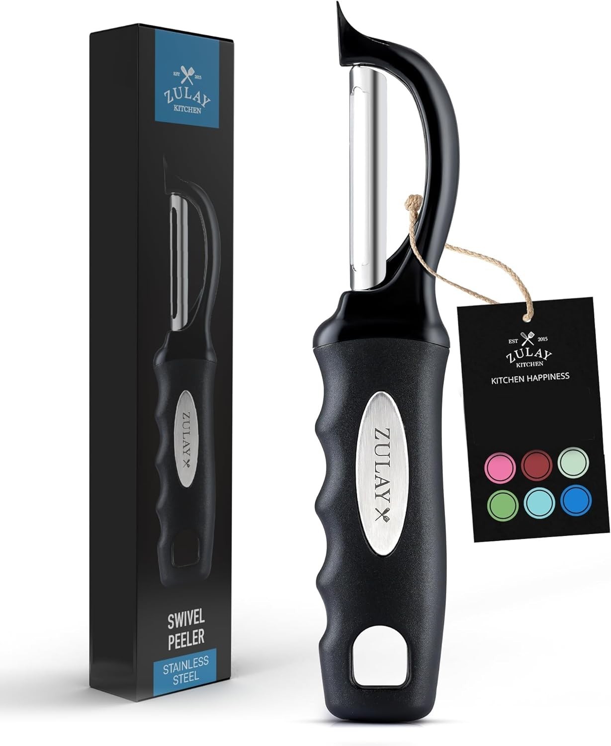 Durable Stainless Steel Vegetable Peeler with Ergonomic Non-Slip Handle – Black
