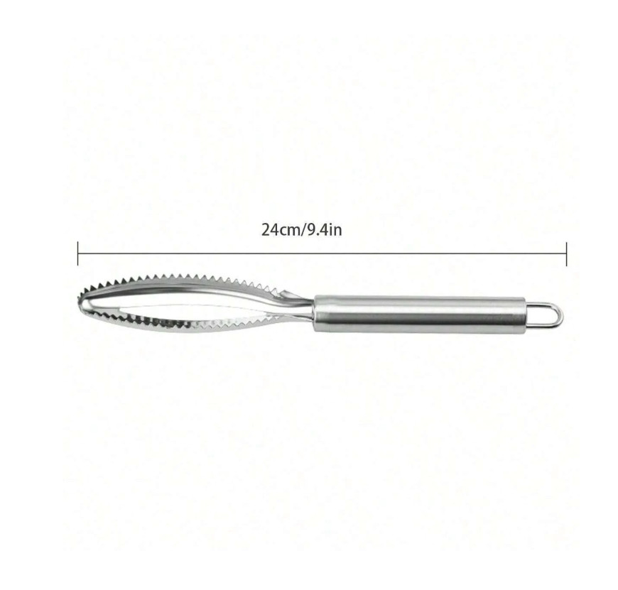 1 pc Stainless Steel Double-Sided Fish Scale Scraper – Durable Kitchen Tool