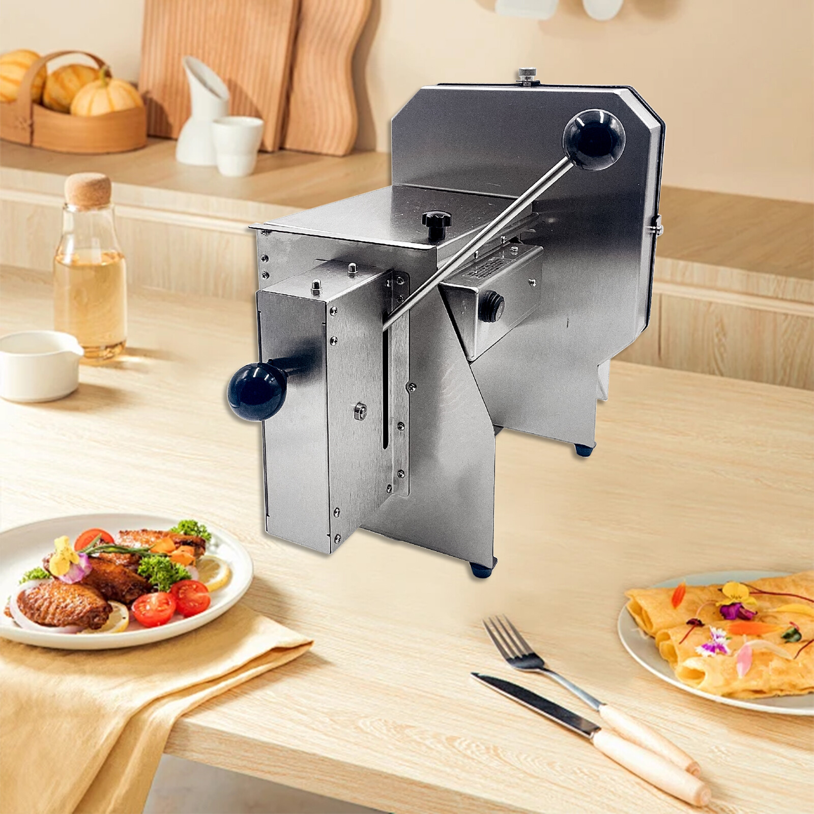 Commercial Fruit Slicer 2 in 1 Electric Vegetable Cutter Machine (0-0.4″) Adjust