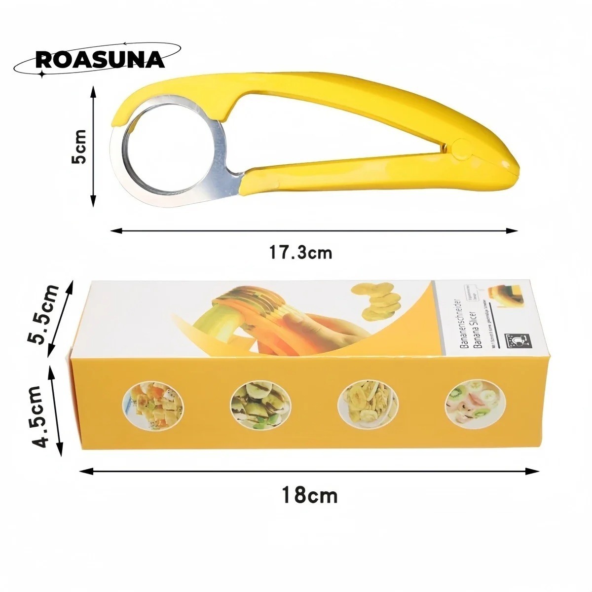 Banana Slicer Cutter Fruit Salad Vegetable Kitchen Bar Tool Stainless Steel US