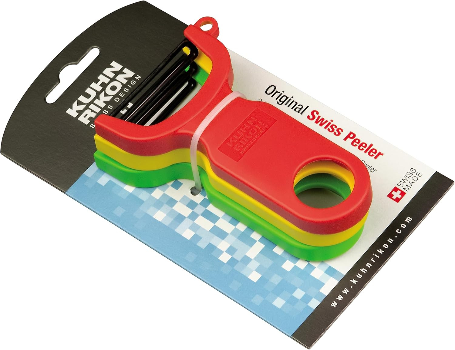 Set of 3 Swiss Peelers Red Green Yellow Ultra Sharp Y Peeler with Eye Remover